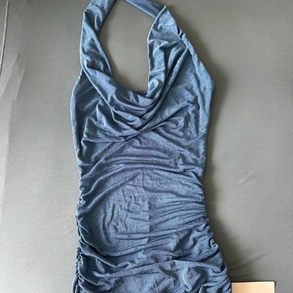 SHEIN Blue Halter Midi Dress